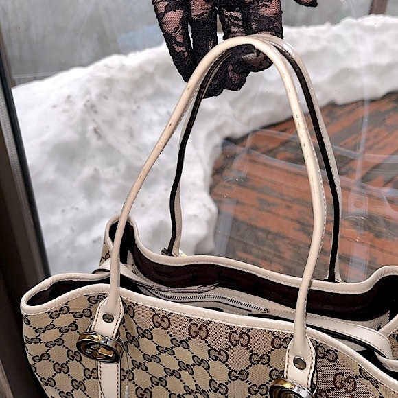 Gucci: Twins GG Monogram Canvas Gold/Silver Tote Bag - Picture 17 of 17